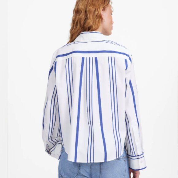 Madewell Poplin Easy Y-Neck Button-Up Shirt NWT - Picture 4 of 5